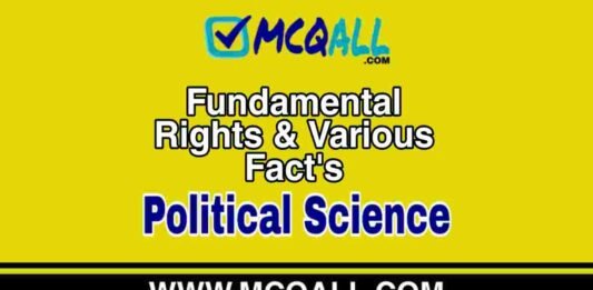 Fundamental Rights & Various Fact’s – Political Science MCQ Question and Answer Fundamental Rights & Various Fact's - Political Science MCQ Question and Answer